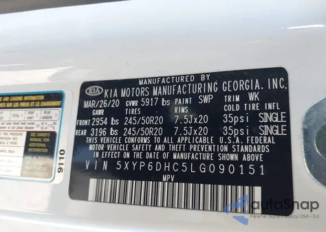 2020 Kia Telluride S from USA, damaged, VIN 5XYP6DHC5LG090151